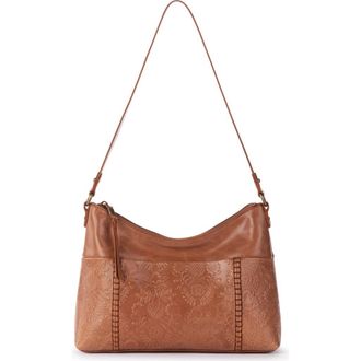 The Sak Melrose Leather Shoulder Bag in Tobacco Floral Emboss at Nordstrom