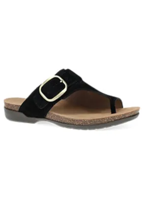 Dansko Womens Rylee Leather Sandals In Black Suede