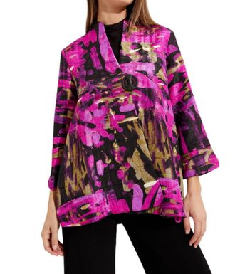 Joseph Ribkoff Abstract Print Jacket In Black/multi