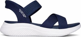 Skechers Ultra Flex 3.0 Sandal - Never Womens Ankle Strap Sandals Navy Textile - Size UK 4