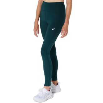 Asics Lauftights ASICS ROAD HIGH WAIST TIGHT, Damen, Gr. XS (34), N-Gr, gr&uuml;n (saxon gr&uuml;n), Obermaterial: 78% Polyester, 22% Elasthan, Hosen Lauftights, mit 