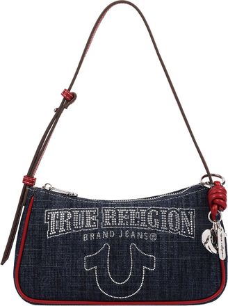 True Religion Bling Logo Denim Shoulder Bag