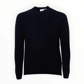 04651/ Maglia Girocollo - Heren - Truien - Blauw - Maat: S Wol