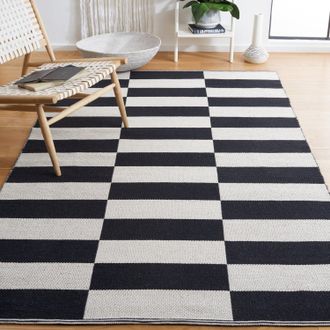 Safavieh Montauk Hand Made Area rug, Black / Ivory Contemporary Style Non-Shedding