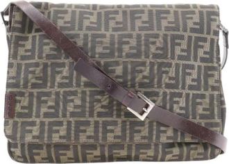 Fendi Pre-owned Canvas fendi-bags - unisex - Vintage Schoudertas - Bruin - ONE Size - Nylon - Vintage