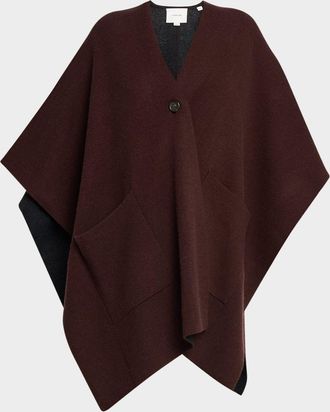 Vince Double-Faced Knit Wool & Cashmere Cape