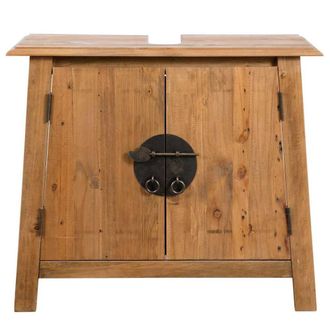 Berkfield Home Durable Bathroom Furniture Set Solid Pinewood in Brown