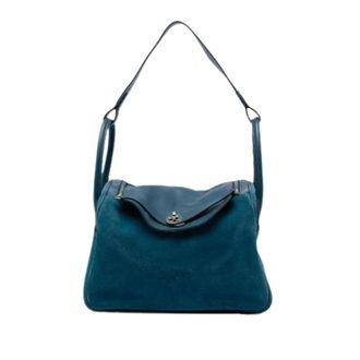 Herm&egrave;s Pre-owned Mini Lindy Schoudertas - Dames - Vintage Schoudertas - Blauw - ONE Size - Leer - Vintage