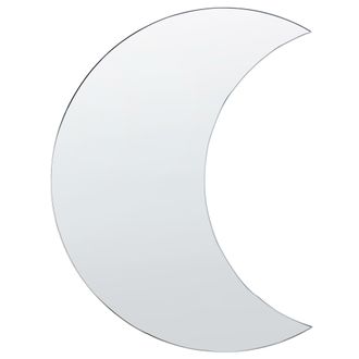Beliani Espejo De Pared De Vidrio Plateado 40 X 60 Cm Luna Creciente Sin Marco Pesmes