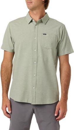 O'Neill Light Check Short Sleeve Button-Up Shirt in Oil Green at Nordstrom, Size Xx-Large