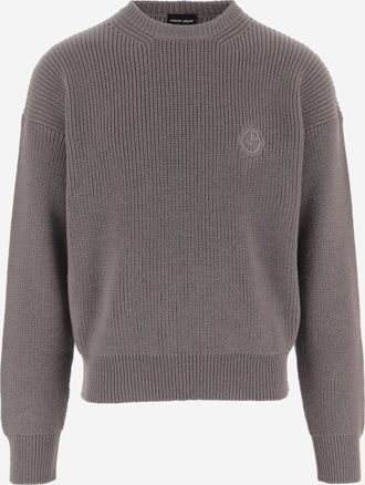Giorgio Armani Virgin Wool Sweater with Ribbed Detailing