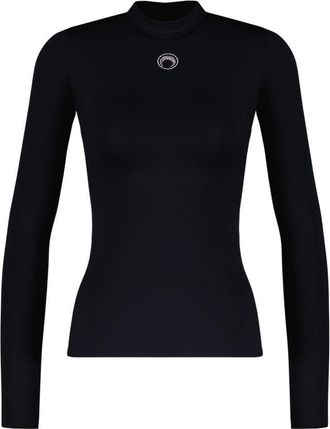 Marine Serre Moon Logo Strass Highneck T-Shirt