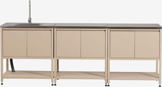 Sklum Cocina Modular De Exterior De 3 Piezas Con Fregadero Y Almacenaje En Acero Savona Sklum