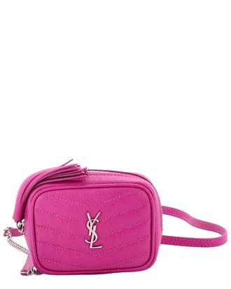 Saint Laurent Purple Matelasse Chevron Leather Lou Camera Bag Baby (Authentic Pre-Loved)