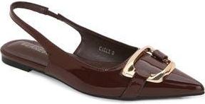 Berness Caeli Buckle Slingback Flat in Brown at Nordstrom Rack, Size 7.5