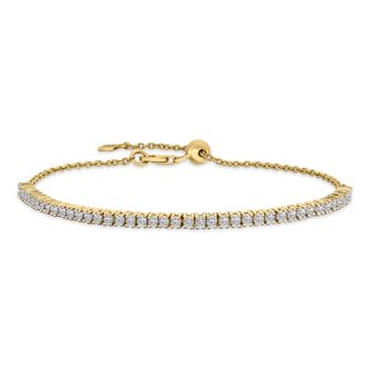 The Diamond Store Adjustable Lab Diamond Tennis Bracelet 1.00ct in 18K Gold Vermeil