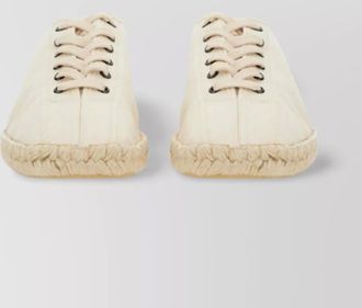 Christophe Lemaire canvas espadrille sole round toe loafers