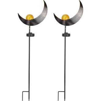 OEM 2 Lampes Solaires Moon Lamp &Eacute;tanches Pour Jardin Led D&eacute;coratives En M&eacute;tal Pour Ext&eacute;rieur Lanternes Flamme