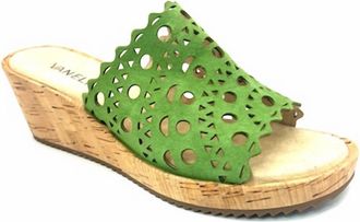 Vaneli Womens Cammie Suede Wedge Sandals In Green