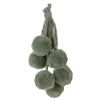 Melrose International Sage Green Pom Pom Cluster Drop Ornament (Set of 4) - Green