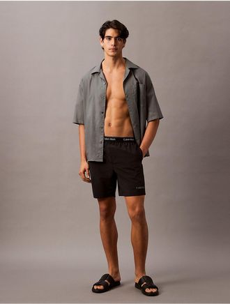 Calvin Klein Mens Logo Waistband Swim Shorts - Black - S