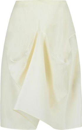 Khaite Sawyer White Silk Skirt