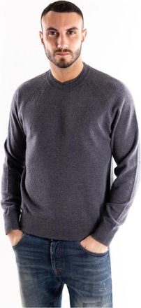 Paolo Pecora Rondgebreide trui - Heren - Ronde hals truien - Grijs - 2XL - Wol - Truien & Vesten