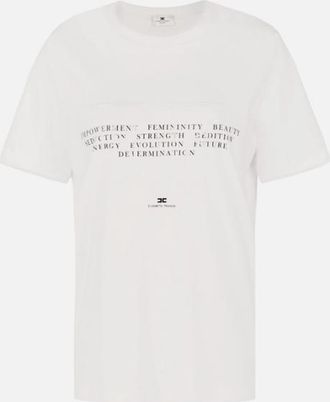 Elisabetta Franchi T-Shirt mit Stickerei und Aufdruck