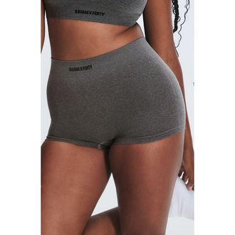 Savage x Fenty Seamless Heather Boyshorts in Platinum Grey at Nordstrom, Size 1 X