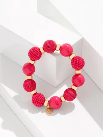 Talbots Martha Stretch Bracelet - Raspberry/Gold - 001 Talbots