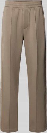 Emporio Armani Regular Fit Sweathose mit Label-Details in Taupe, Gr&ouml;&szlig;e XXL