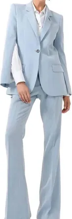 Barbara Bui Herringbone Fitted Jacket In Sky Blue