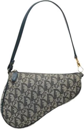 Dior Pre-owned Mini Saddle - Dames - Vintage Schoudertas - Blauw - ONE Size - Leer - Vintage