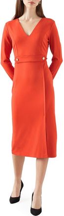 L.k. Bennett Sarah V-Neck Dress in Orange at Nordstrom Rack, Size 16