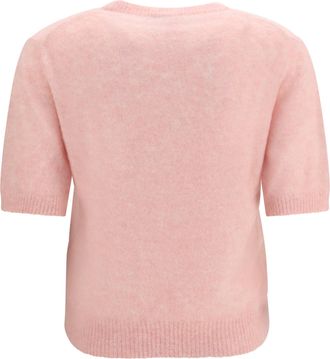 Ganni Alpaca Blend Graphic Knit Sweater - Pink