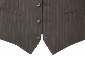Dolce & Gabbana Black Striped Stretch Dress Vest Mens Gilet