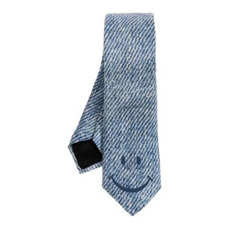 Moschino Accessoires, unisex, Blauw, ONE Size, Leer, Zijden das
