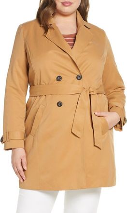 Vero Moda Curve Tie Waist Jacket in Tobacco Brown at Nordstrom, Size 20Us