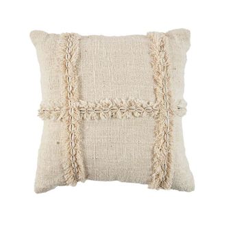 Bazar Bizar Funda de coj&iacute;n de algod&oacute;n en marr&oacute;n 50x50x10 cm