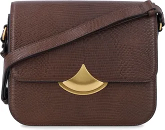 Sessun Lizard-Effect Leather Box Bag