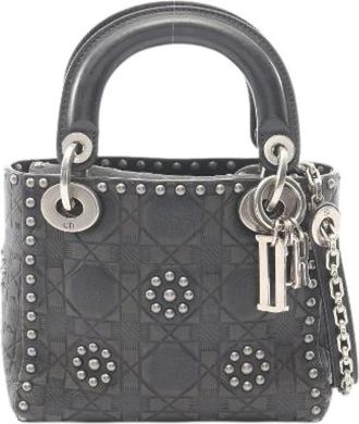Dior Pre-owned Lady Dior Leather 2way Handbag - Dames - Vintage Handtas - Zwart - ONE Size - Leer - Vintage