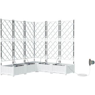 vidaXL Jardineras Blanco 120 X 120 X 126 Cm Acero Vidaxl