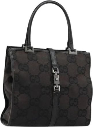 Gucci Pre-owned Tote Bags, female, Black, Size: ONE SIZE Pre-owned Vintage GG Canvas Tote