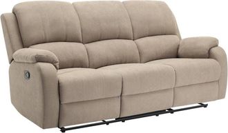 Vente-Unique Vente-unique - Divano 3 posti relax in Microfibra Tortora - brody