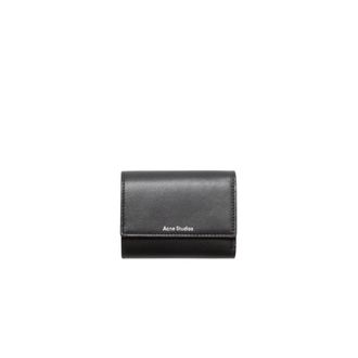 Acne Studios Trifold Leren Portemonnee - Dames - Accessoires - Zwart - Maat: ONE Size Zijde
