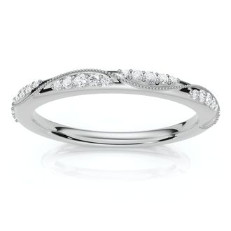 Pompeii3 Camellia Diamond Wedding Ring 14k Gold or Platinum Lab Grown Stackable Band