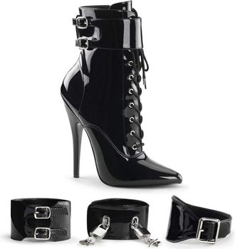 Devious DOMINA-1023 Blk Pat UK 8 (EU 41)