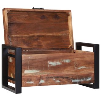 Berkfield Home Storage Chests 60x30x30cm Solid Reclaimed Wood & Metal in Brown | Size: 60 x 30 x 30 cm
