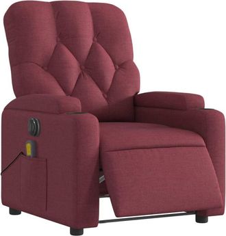 vidaXL Vidaxl - Sill&oacute;n De Masaje Reclinable El&eacute;ctrico Tela Rojo Tinto