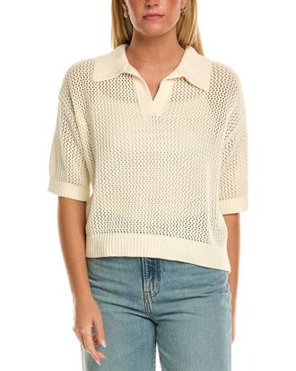 Velvet York Cashmere-Blend Polo Sweater
